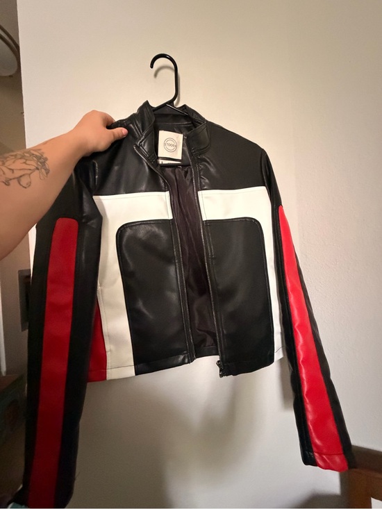 Jackets & Blazers - Black, White & Red women’s jacket